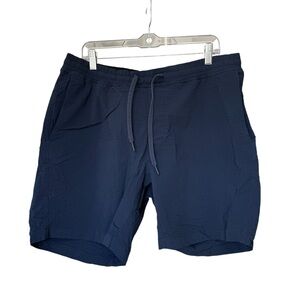 Lululemon True Navy Blue Bowline 8” Linerless Seersucker Shorts Mens XXL
